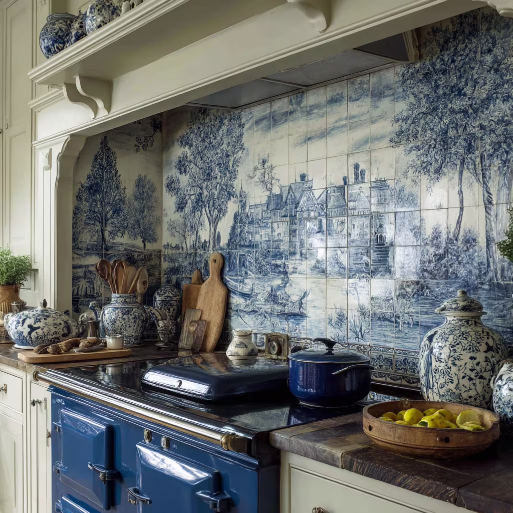 delft tiles in the kitchen