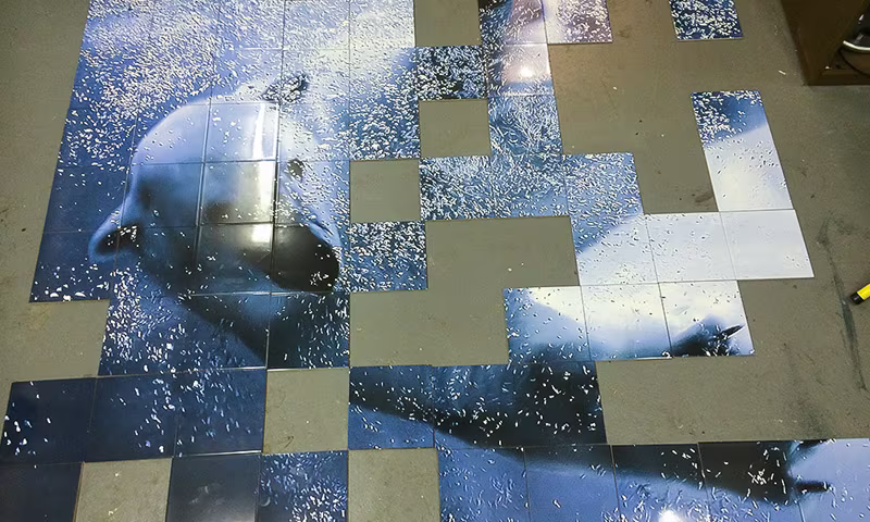 first unique tiles mural